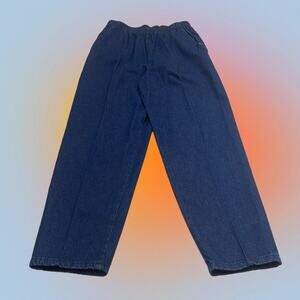 VINTAGE CHIC Women’s 12 Petite Super High Rise Pull On Blue Jeans